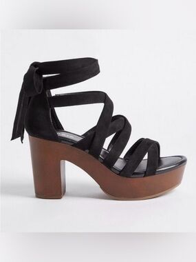 Torrid Anchor Wrap Black Strappy Lace-Up Women’s Heels